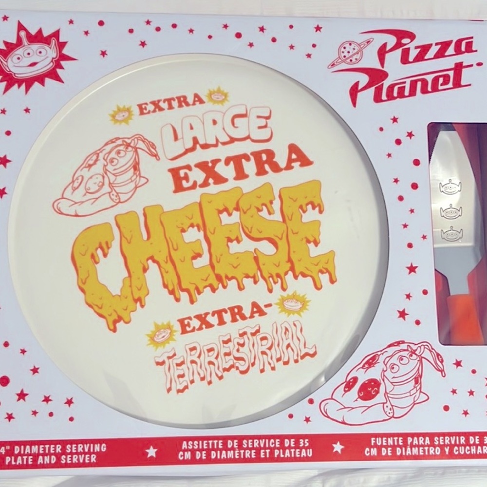 Disney Parks Hard to Find Planet Pizza Set Serving Plate & Server 14" Toy Story